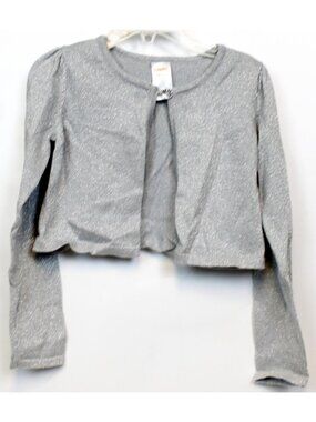 2015 Gymboree Best in Blue Cropped Cardigan Bolero Silver Sparkle sz Small 5/6